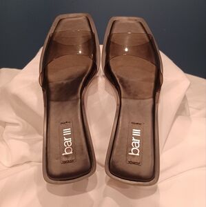 Pre-owned Bar III Womens Shoes Cayymen Black & Clear Ball Heel Sandals Size 8m